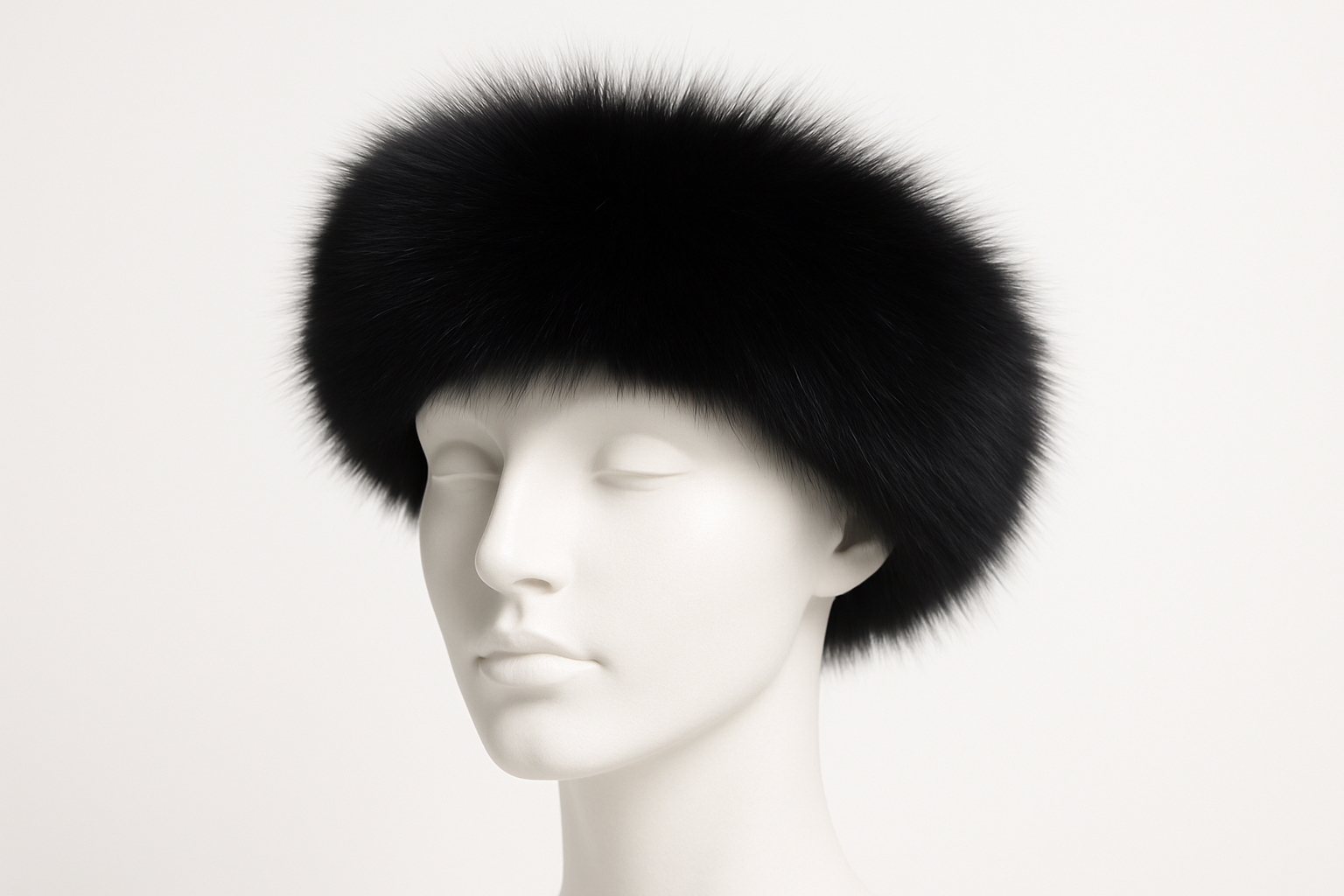 Bandeau fourrure renard noir